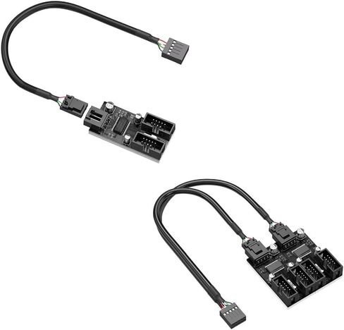 USB 9Pin Expansion Card Male 1 to 2/4 Female Extension Cable Adapter Circuit Board 2.0 HUB Hub for Desktop Motherboards in Saudi Arabia