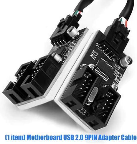 USB 9Pin Expansion Card Male 1 to 2/4 Female Extension Cable Adapter Circuit Board 2.0 HUB Hub for Desktop Motherboards in Saudi Arabia