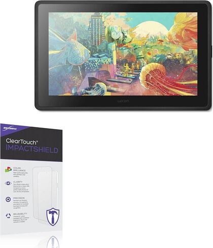 واقي شاشة BoxWave متوافق مع Wacom Cintiq 22 (DTK2260K0A) - ClearTouch ImpactShield (عبوتان)، واقي شاشة مرن لا يمكن اختراقه in Kuwait