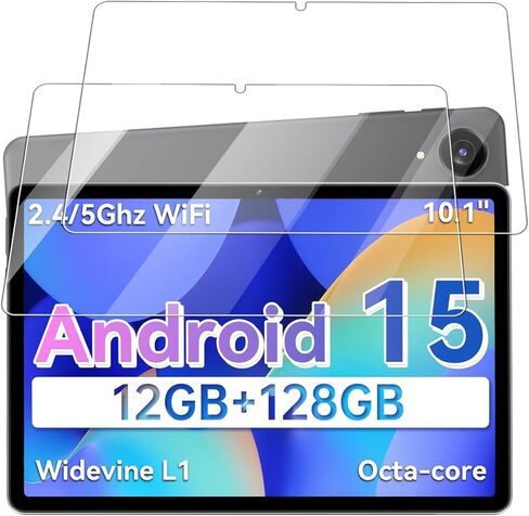 واقي شاشة لجهاز ECOPAD T30 اللوحي مقاس 10.1 بوصة، غشاء زجاجي مقوى شفاف عالي الدقة لجهاز ECOPAD Android 15 اللوحي، صلابة 9H، عالي الحساسية، عبوتان in Kuwait