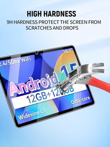 واقي شاشة لجهاز ECOPAD T30 اللوحي مقاس 10.1 بوصة، غشاء زجاجي مقوى شفاف عالي الدقة لجهاز ECOPAD Android 15 اللوحي، صلابة 9H، عالي الحساسية، عبوتان in Kuwait