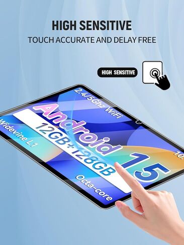 واقي شاشة لجهاز ECOPAD T30 اللوحي مقاس 10.1 بوصة، غشاء زجاجي مقوى شفاف عالي الدقة لجهاز ECOPAD Android 15 اللوحي، صلابة 9H، عالي الحساسية، عبوتان in Kuwait