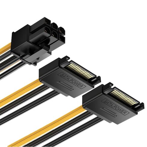 كابل الطاقة SATA15Pin إلى 6Pin لبطاقة الفيديو سلك محول الطاقة مصدر طاقة ثابت طلاء PVC مقاوم للهب in Kuwait