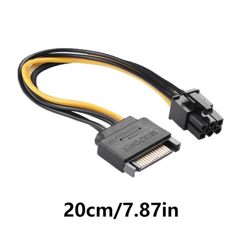 كابل الطاقة SATA15Pin إلى 6Pin لبطاقة الفيديو سلك محول الطاقة مصدر طاقة ثابت طلاء PVC مقاوم للهب in Kuwait