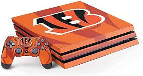 ملصق Skinit المخصص للألعاب متوافق مع وحدة تحكم PS4 Pro وحزمة وحدة التحكم - تصميم رؤية مزدوجة مرخص رسميًا من NFL Cincinnati Bengals in Kuwait