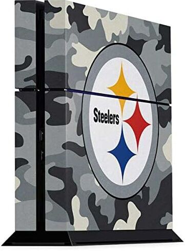 ملصق Skinit المخصص للألعاب متوافق مع وحدة تحكم PS4 - تصميم مموه مرخص رسميًا من NFL Pittsburgh Steelers in Kuwait