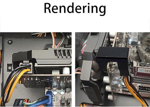 محول طاقة ATX 8 PIN PCIe GPU، موصل بزاوية 180 درجة على شكل حرف U، تصميم من الألومنيوم لتبديد الحرارة لبطاقات الرسومات (النوع A) أبيض in Kuwait