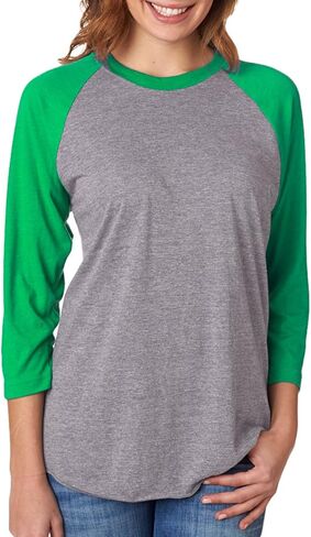 Next Level Tri-Blend 3/4 Raglan Tee, Vintage Royal/Premium Heather, Medium in Kuwait