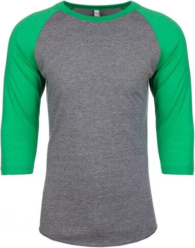 Next Level Tri-Blend 3/4 Raglan Tee, Vintage Royal/Premium Heather, Medium in Kuwait
