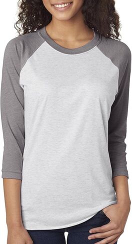 Next Level Tri-Blend 3/4 Raglan Tee, Vintage Royal/Premium Heather, Medium in Kuwait