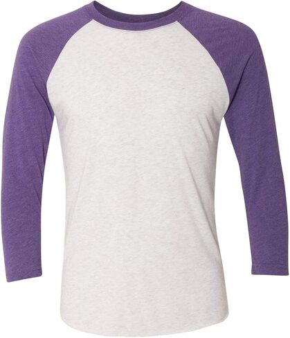 Next Level Tri-Blend 3/4 Raglan Tee, Vintage Royal/Premium Heather, Medium in Kuwait