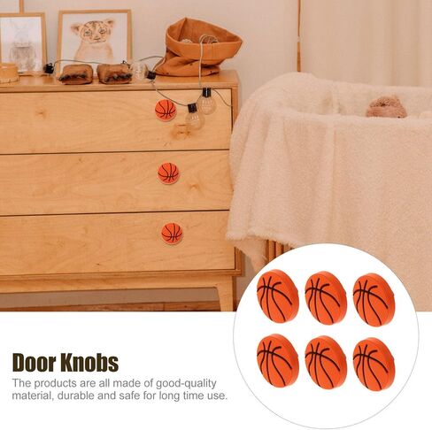POPETPOP 6pcs Basketball Pattern Drawer Knobs and Pull Handles for Boy Girl Room Closets Cabinets and Dressers and Creative Decorative Door Hardware in Saudi Arabia