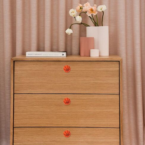 POPETPOP 6pcs Basketball Pattern Drawer Knobs and Pull Handles for Boy Girl Room Closets Cabinets and Dressers and Creative Decorative Door Hardware in Saudi Arabia