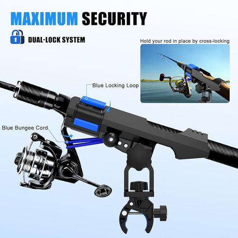 Fishing Rod Holder for Boat, Clamp on Fishing Pole Holders for Boats Fit Round Tube in Kuwait