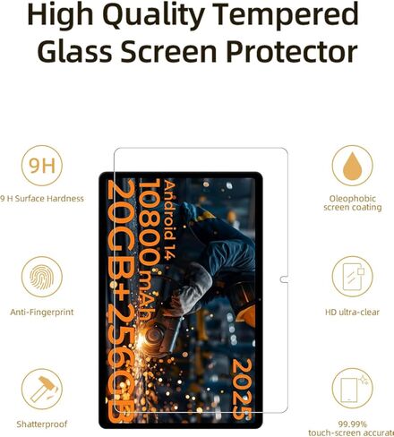 واقي شاشة لجهاز HOTWAV R10 Pro Rugged Tablet Android 14 10.1 بوصة، غشاء زجاجي مقوى مقاوم للخدش عالي الدقة لحماية السقوط من HOTWAV R10 Pro، حساس للمس، مضاد لبصمات الأصابع، عبوتان. in Kuwait
