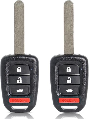 MechanMagic Key Fob استبدال جهاز التحكم عن بعد يناسب Honda Accord 2016 2017 / Civic 2016-2020 MLBHLIK6-1TA دخول بدون مفتاح التحكم عن بعد مفتاح غير مقطوع 4 أزرار 433Mhz 35118-T2A-A60 (مجموعة من 2) in Kuwait