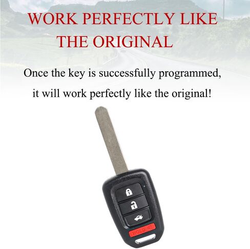 MechanMagic Key Fob استبدال جهاز التحكم عن بعد يناسب Honda Accord 2016 2017 / Civic 2016-2020 MLBHLIK6-1TA دخول بدون مفتاح التحكم عن بعد مفتاح غير مقطوع 4 أزرار 433Mhz 35118-T2A-A60 (مجموعة من 2) in Kuwait