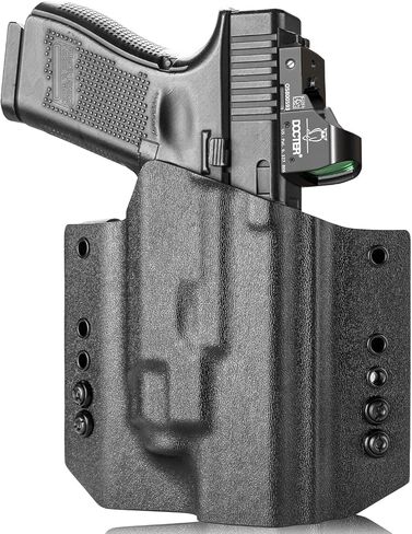 WARRIORLAND OWB Kydex Holster w/Optic Cut, Compatible with Glock 17/19 Gen3-5 &G23/G32 Gen3-4 & G19X/44/45 with TLR-8 TLR-8A Mounted Only, Not Fits TLR-8X, Outside Waistband Carry, Adj. Carry Position in Saudi Arabia