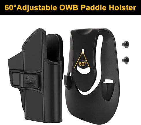 حافظات Sig P365، حافظة OWB لـ Sig Sauer P365 / P365 SAS / P365X / Sig Sauer P365XL مسدسات، حزام خصر خارجي بوليمر تكتيكي مع حامل مجداف قابل للتعديل 60 درجة، اليد اليمنى in Kuwait