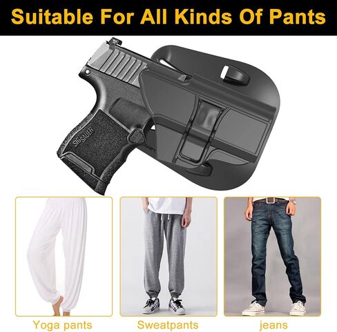 حافظات Sig P365، حافظة OWB لـ Sig Sauer P365 / P365 SAS / P365X / Sig Sauer P365XL مسدسات، حزام خصر خارجي بوليمر تكتيكي مع حامل مجداف قابل للتعديل 60 درجة، اليد اليمنى in Kuwait
