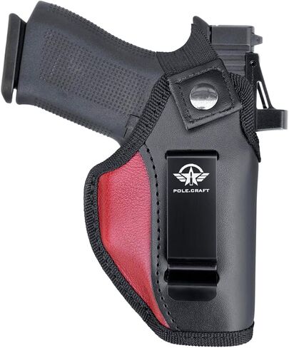 حافظات IWB من الجلد من POLE.CRAFT ملائمة حسب الطلب: Glock 43 / Glock 43X / Glock43X MOS - حمل حزام الخصر المخفي من الداخل - ملحقات مسدس G43 G43X G43X MOS (رسم اليد اليمنى) in Kuwait