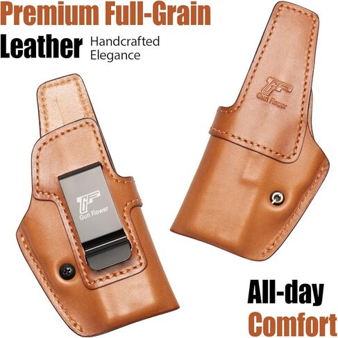حافظة جلدية GUN & FLOWER IWB لـ Springfield Hellcat Pro/Comp، Hellcat RDP - قطع بصري - حافظة حمل مخفية، ملحق داخل حزام الخصر، يناسب أحزمة مقاس 1.5 بوصة - 1.75 بوصة - اليد اليمنى in Kuwait