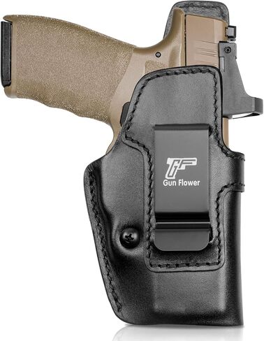 حافظة جلدية GUN & FLOWER IWB لـ Springfield Hellcat Pro/Comp، Hellcat RDP - قطع بصري - حافظة حمل مخفية، ملحق داخل حزام الخصر، يناسب أحزمة مقاس 1.5 بوصة - 1.75 بوصة - اليد اليمنى in Saudi Arabia