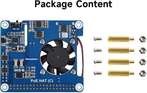 مطلوب قبعة Waveshare Power Over Ethernet (النوع C) لـ Raspberry Pi 3B+/4B 802.3af/at معدات مصادر الطاقة in Kuwait