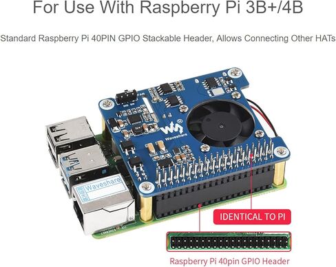 مطلوب قبعة Waveshare Power Over Ethernet (النوع C) لـ Raspberry Pi 3B+/4B 802.3af/at معدات مصادر الطاقة in Kuwait