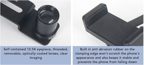 Microscope Lens Cellphone Adapter, Metal Microscope Smartphone Camera Adapter, with 12.5X Microscope Eyepiece, for Microscope Eyepiece Tube 23.2mm in Saudi Arabia
