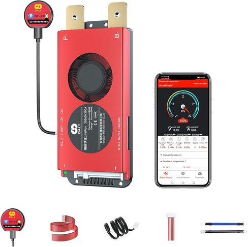 DALY Smart 15S BMS 48V مع وحدة WiFi ولوحة حماية الاتصالات CAN 485 لحزمة بطارية ليثيوم LifePO4 (Lifepo4 15S 48V، 100A) in Saudi Arabia