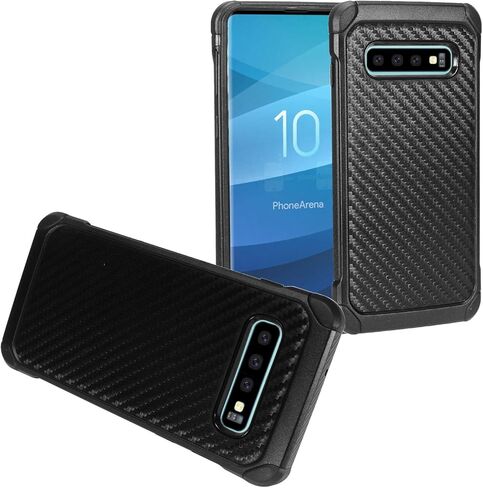 متوافق مع هاتف Samsung Galaxy S10 (6.1 بوصة) SM-G973 - جراب هجين مع حامل/مشبك حزام - CV1 أسود in Kuwait