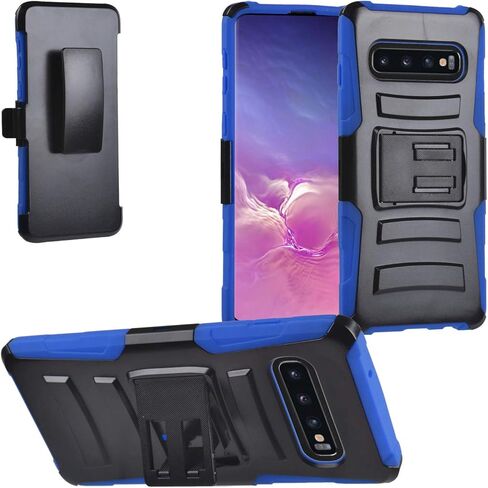 متوافق مع هاتف Samsung Galaxy S10 (6.1 بوصة) SM-G973 - جراب هجين مع حامل/مشبك حزام - CV1 أسود in Kuwait