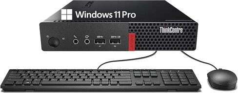 Lenovo ThinkCentre M710q Tiny Desktop Computer PC, Quad Core i5-6500T, 16GB RAM, 256GB SSD, DisplayPort, Keyboard and Mouse, WiFi, BT, Windows 11 Pro (Renewed) in Kuwait