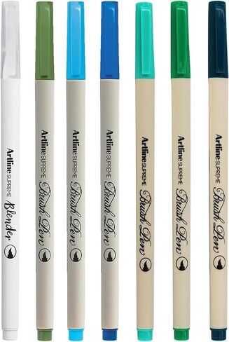 أقلام ألوان مائية من Artline SUPREME EPFS-F، أقلام تحديد فرشاة ألوان مائية مع طرف مرن، مثالية للرسم والخط، متعددة الألوان - عدد واحد، 36 عبوة in Kuwait