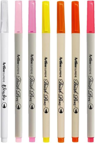 أقلام ألوان مائية من Artline SUPREME EPFS-F، أقلام تحديد فرشاة ألوان مائية مع طرف مرن، مثالية للرسم والخط، متعددة الألوان - عدد واحد، 36 عبوة in Kuwait