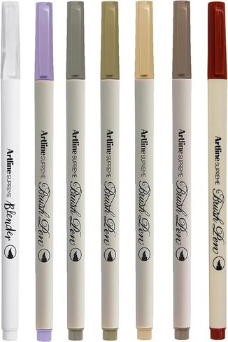 أقلام ألوان مائية من Artline SUPREME EPFS-F، أقلام تحديد فرشاة ألوان مائية مع طرف مرن، مثالية للرسم والخط، متعددة الألوان - عدد واحد، 36 عبوة in Kuwait