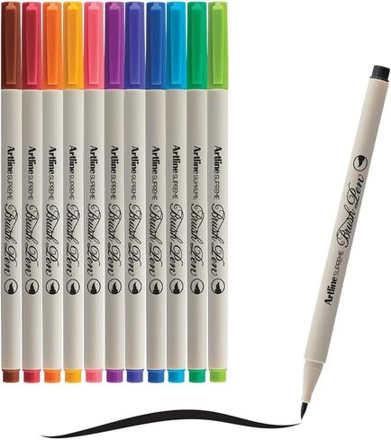أقلام ألوان مائية من Artline SUPREME EPFS-F، أقلام تحديد فرشاة ألوان مائية مع طرف مرن، مثالية للرسم والخط، متعددة الألوان - عدد واحد، 36 عبوة in Kuwait