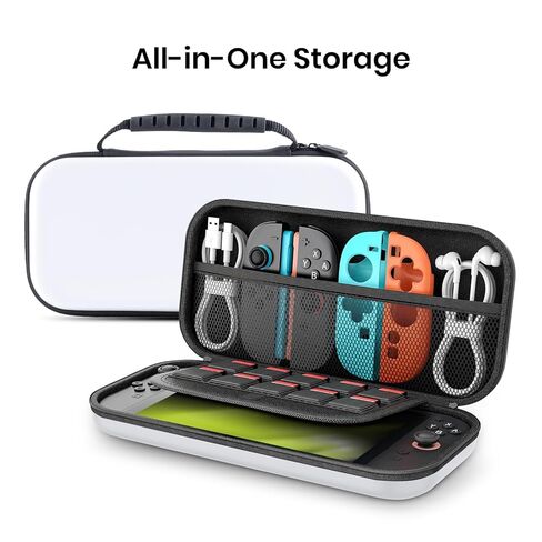 تصميمات غطاء الرأس - حقيبة حمل صلبة بيضاء اللون أثناء السفر وواقي شاشة متوافق مع Nintendo Switch 2 in Saudi Arabia