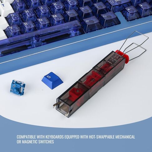 2 في 1 لوحة المفاتيح Keycap & Switch Puller Tool أداة إزالة لوحة المفاتيح الميكانيكية العالمية للمفاتيح المغناطيسية والقابلة للتبديل السريع، هيكل PC شفاف متين مثالي لتخصيص لوحة المفاتيح in Kuwait