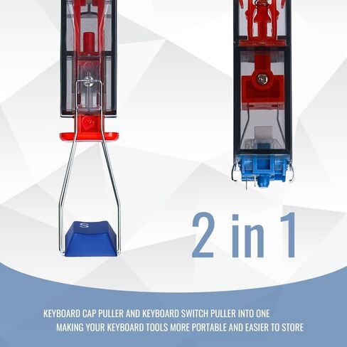 2 في 1 لوحة المفاتيح Keycap & Switch Puller Tool أداة إزالة لوحة المفاتيح الميكانيكية العالمية للمفاتيح المغناطيسية والقابلة للتبديل السريع، هيكل PC شفاف متين مثالي لتخصيص لوحة المفاتيح in Kuwait