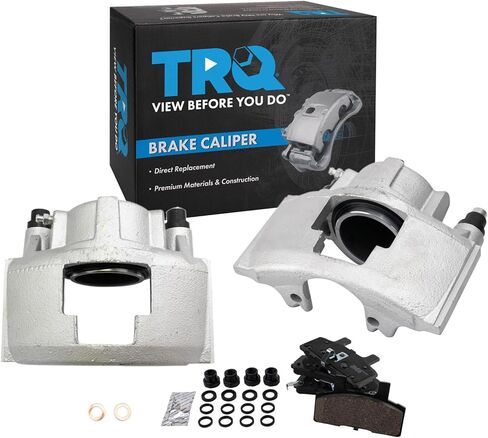 TRQ الأمامي الفرامل الفرجار مجموعة منصات الفرامل السيراميك متوافقة مع 90-00 كاديلاك 88-02 شيفروليه 94-99 دودج GMC in Kuwait