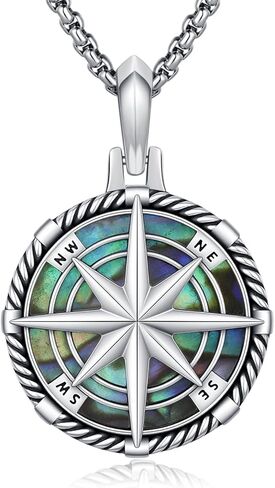 قلادة البوصلة 925 Sterling Silver Locket Compass قلادة مغلوفة مخصصة مع صورة معلق صورة معلقات صورة مجوهرات للرجال نساء in Saudi Arabia