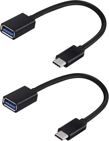 محول OTG USB-C 3.0 (عبوتان) متوافق مع هاتف Samsung Galaxy S20 FE 5G إلى وظائف سريعة متعددة الاستخدام للنسخ الاحتياطي ولوحة المفاتيح والفئران ومحركات الإبهام والحفظ والمزيد (أسود) in Kuwait