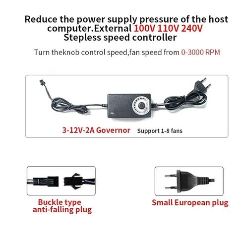 High Speed Large Air Volume Mining Machine Fan 120MM 3000RPM Workstation Cabinet Fan Server System Fan Kit(5 Fan,EU Plug) in Saudi Arabia