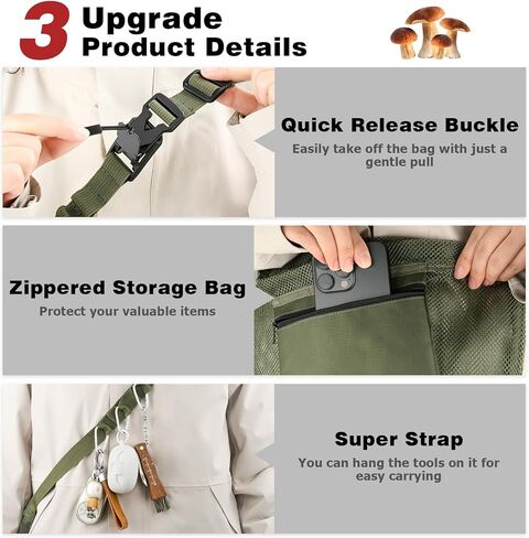 Mellbree Mushroom Foraging Kit - Morel Mushroom Knife, Hunting Bag and Gift for Lovers in Saudi Arabia