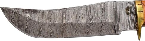 Handmade Full Tang Real-Damascus-Steel | Hunting-Camping | Fishing-Knife Comes With Leather Sheath in Kuwait