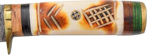 Handmade Full Tang Real-Damascus-Steel | Hunting-Camping | Fishing-Knife Comes With Leather Sheath in Kuwait