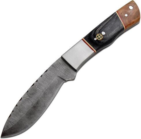 Handmade 9-Inches Custom Damascus Steel Fixed Blade Hunting Knife With Sheath in Kuwait