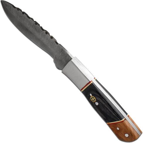 Handmade 9-Inches Custom Damascus Steel Fixed Blade Hunting Knife With Sheath in Kuwait